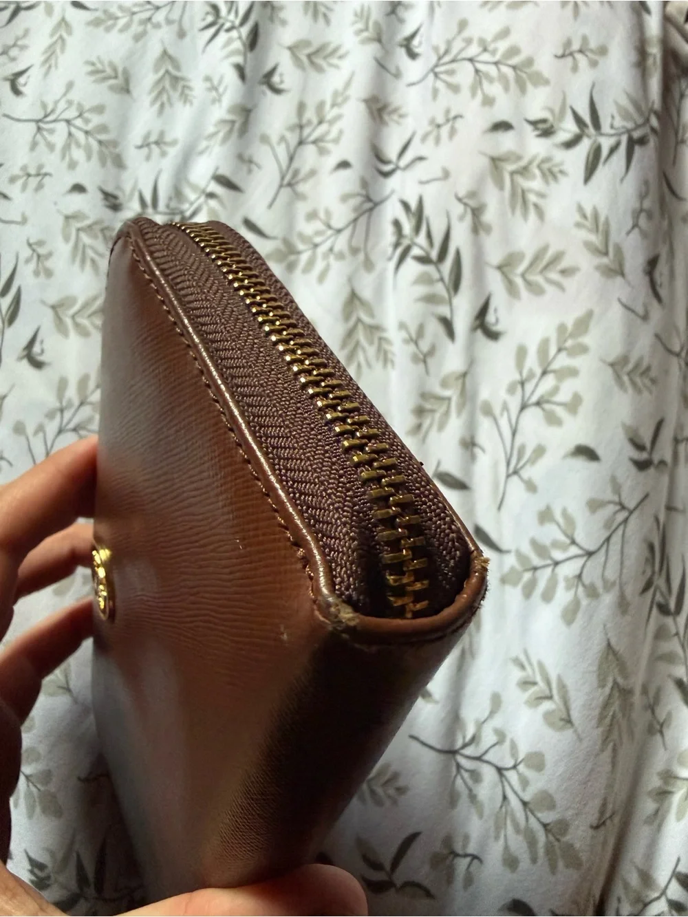 Tory Burch Chestnut Brown Zip-Around Leather Wallet